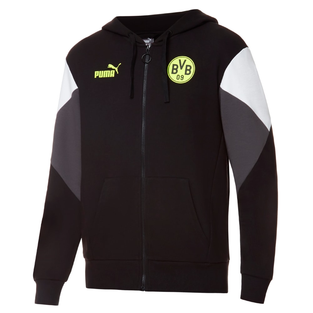 Зображення Puma Толстовка BVB FtblCulture Full-Zip Men's Football Hoodie #1: Puma Black-Safety Yellow