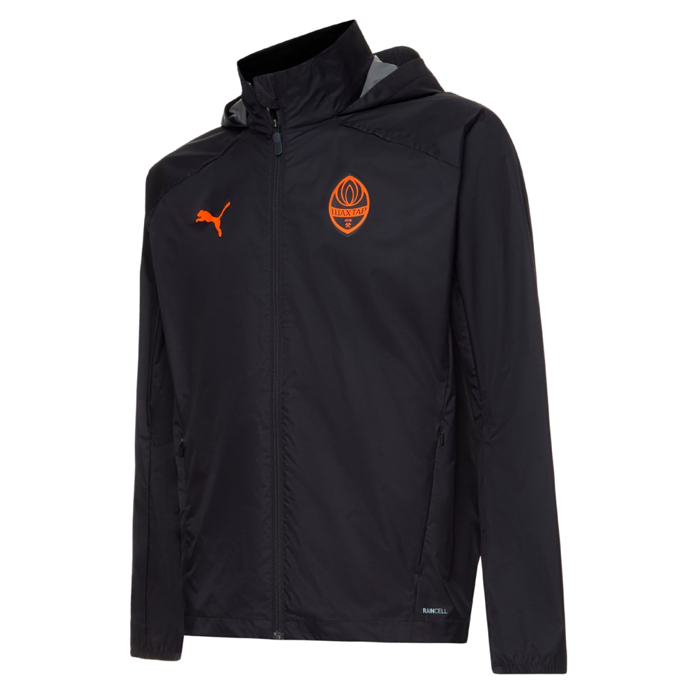 Изображение Puma Дождевик FCSD Pro Training Men’s Football Rain Jacket #1: Puma Black-GOLDEN POPPY