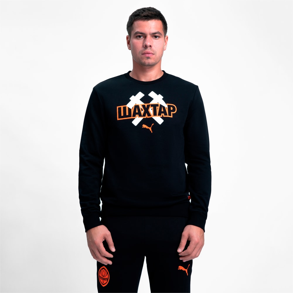 Изображение Puma Толстовка FSCD FtblCore Crew Neck Men’s Football Sweatshirt #1: Puma Black-GOLDEN POPPY