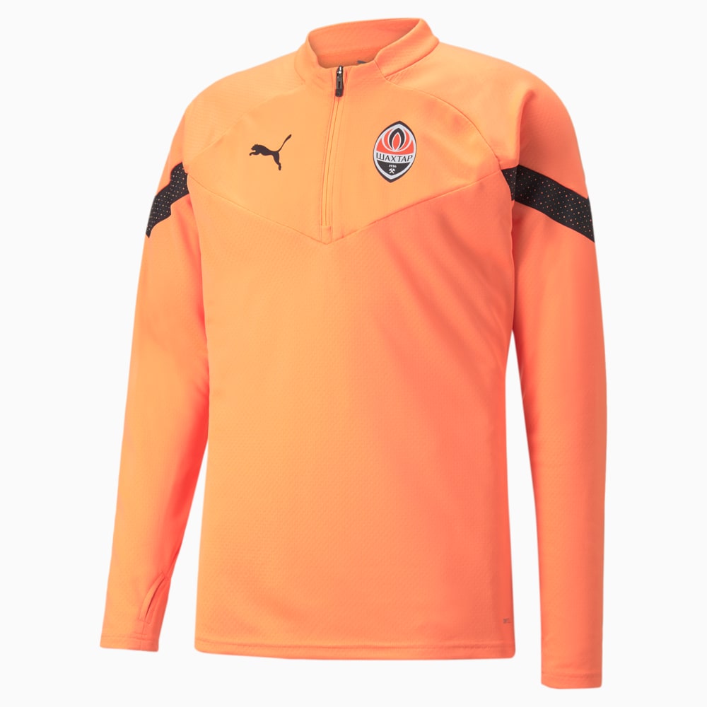 Изображение Puma Олимпийка FC Shakhtar Donetsk Football Quarter-zip Training Top Men #1: Neon Citrus-Puma Black