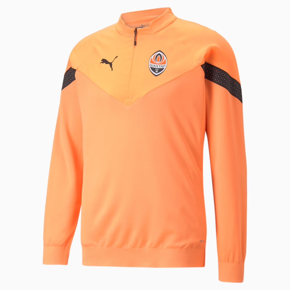 Зображення Puma Олімпійка FC Shakhtar Donetsk Football Quarter-zip Pro Training Top Men #1: Neon Citrus-Puma Black