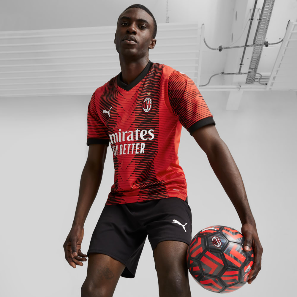 23/24 AC Milan Camiseta De Fútbol En Casa Para Hombre Rojo Negro