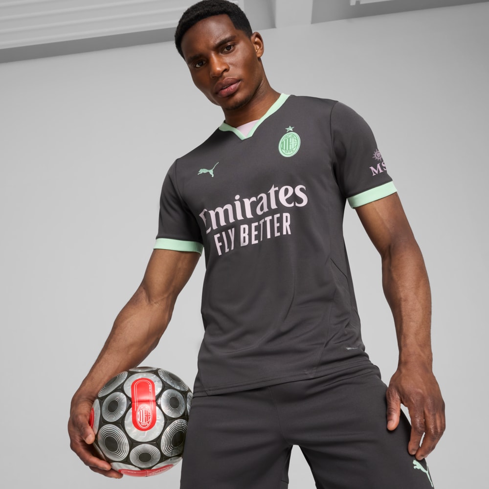 Изображение Puma Футболка AC Milan 24/25 Third Jersey Men #1: Shadow Gray-Fresh Mint