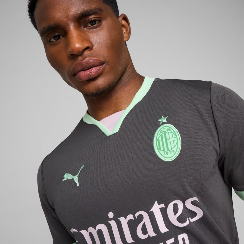 Изображение Puma Футболка AC Milan 24/25 Third Jersey Men #2: Shadow Gray-Fresh Mint