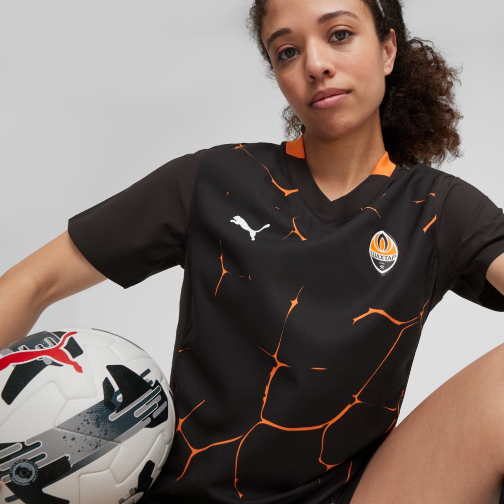 Зображення Puma Джерсі FC Shakhtar Donetsk 24/25 Away Jersey Women #2: PUMA Black-Rickie Orange