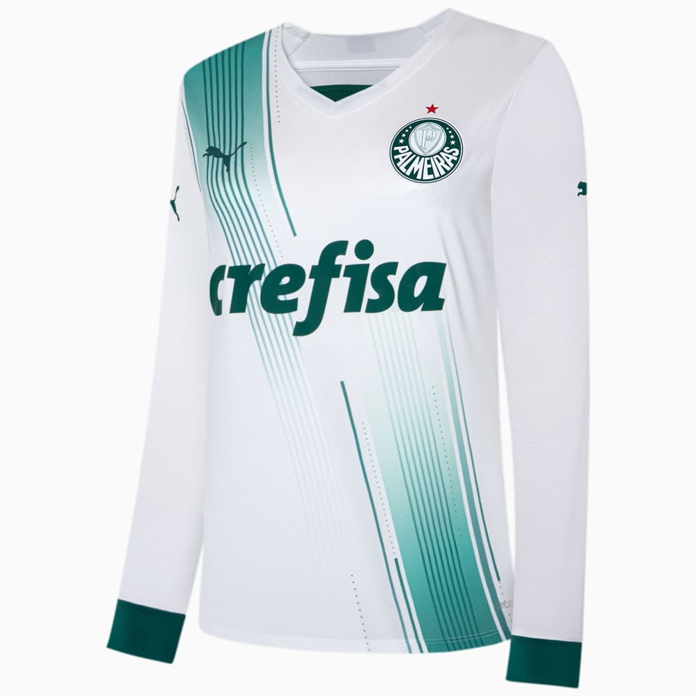 Image PUMA Camisa Palmeiras 2023 Manga Longa Away Torcedor Feminina #1