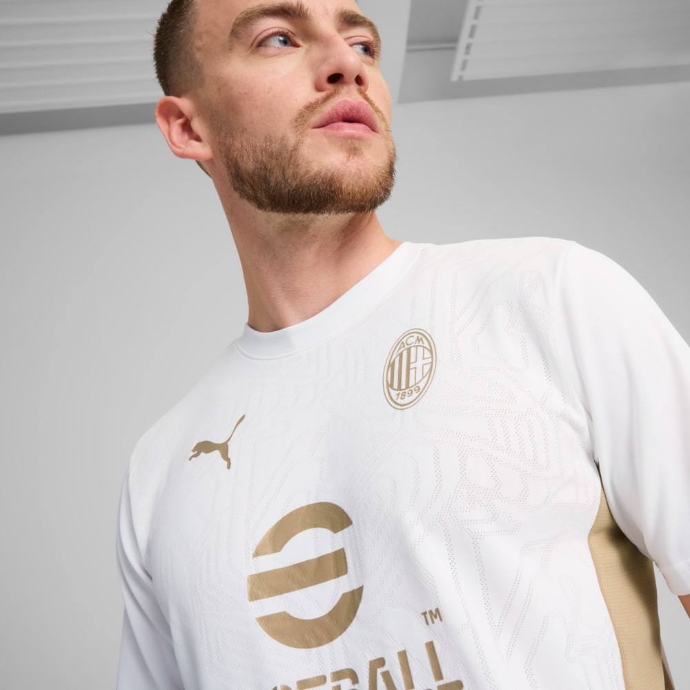 Изображение Puma Футболка AC Milan Training Jersey Men #2: PUMA White-Matte Puma Gold