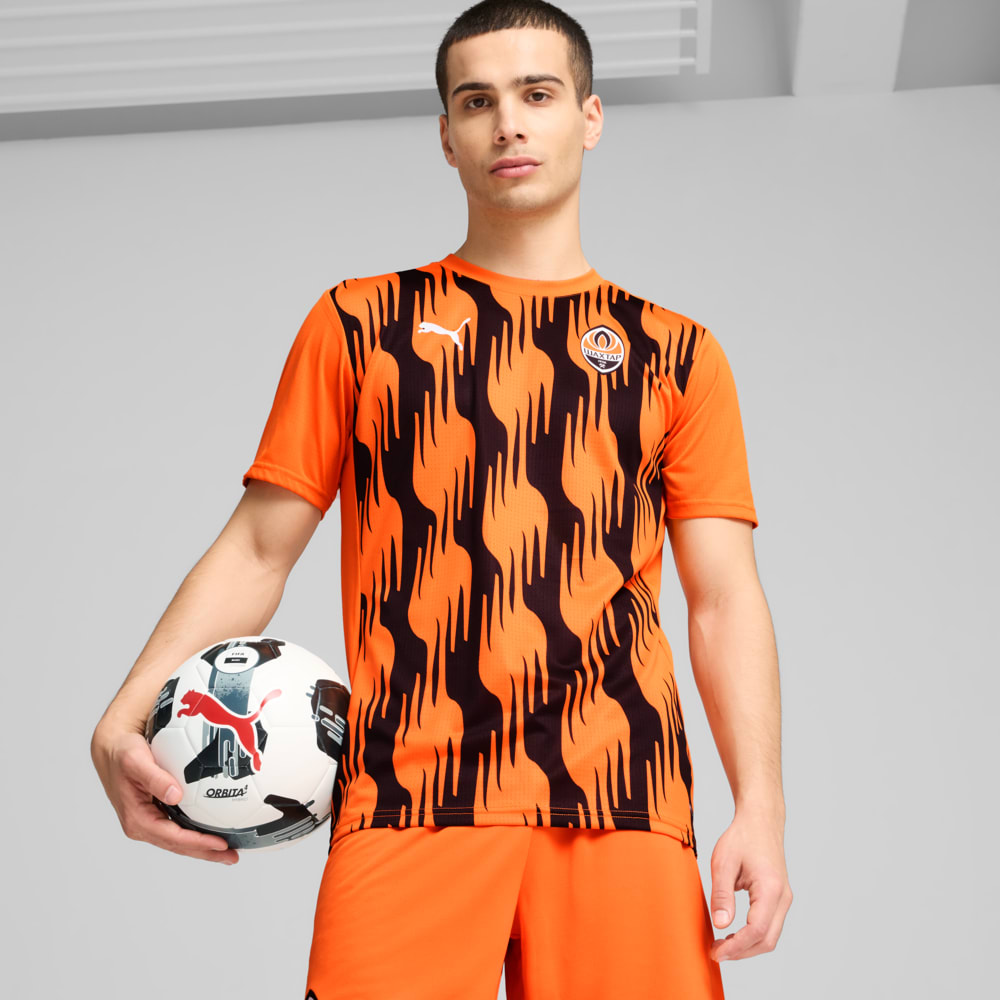 Зображення Puma Футболка FC Shakhtar Donetsk Pre-match Short Sleeve Jersey Men #1: Rickie Orange-PUMA Black