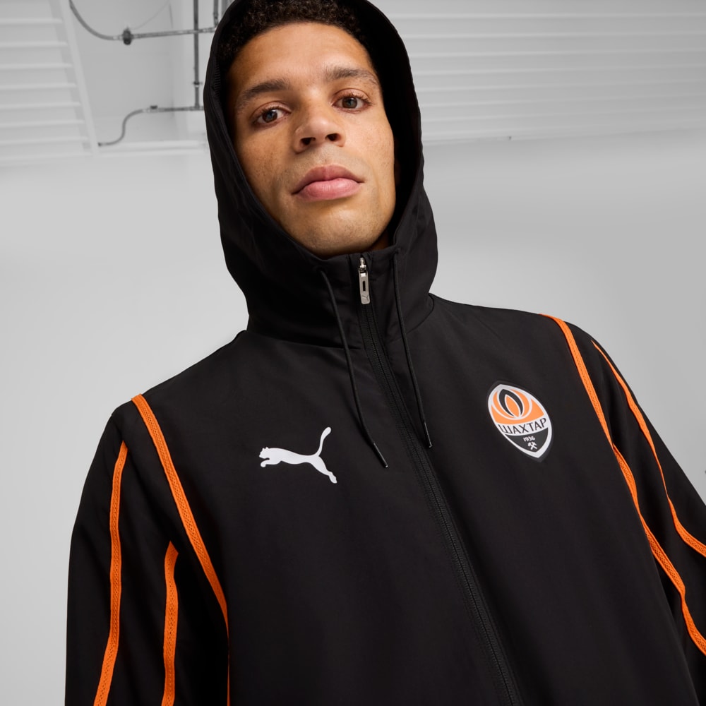 Изображение Puma Куртка FC Shakhtar Donetsk Pre-match Woven Jacket Men #2: PUMA Black-Rickie Orange