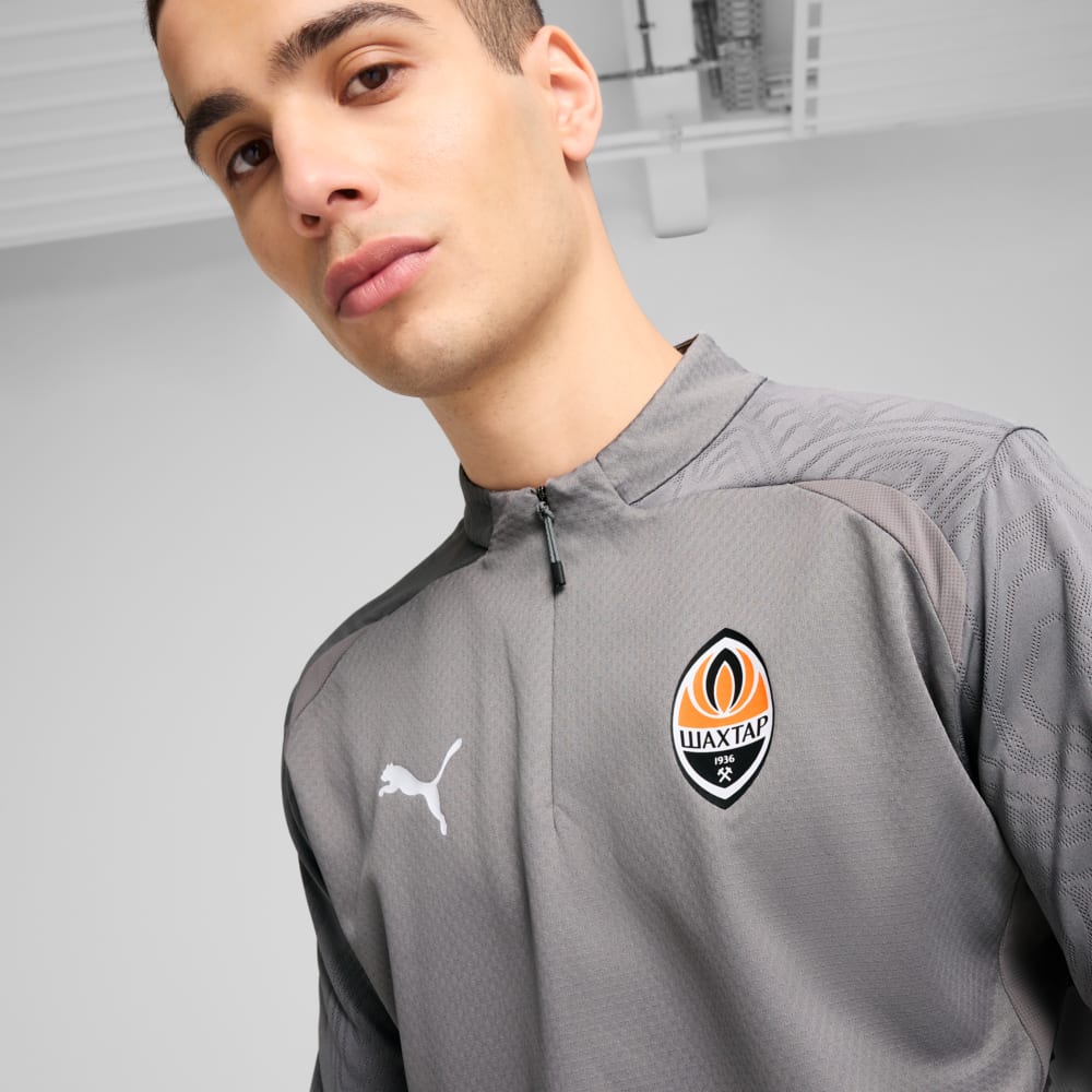 Изображение Puma Олимпийка FC Shakhtar Donetsk Quarter-Zip Training Top Men #2: Cast Iron-PUMA White