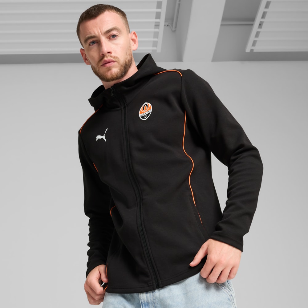 Зображення Puma Куртка FC Shakhtar Donetsk Casuals Hooded Jacket #1: PUMA Black-Rickie Orange