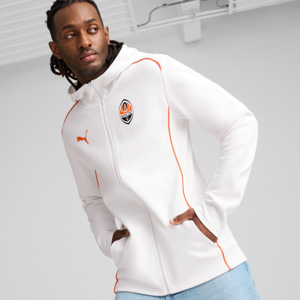Изображение Puma Куртка FC Shakhtar Donetsk Casuals Hooded Jacket #1: PUMA White-Rickie Orange