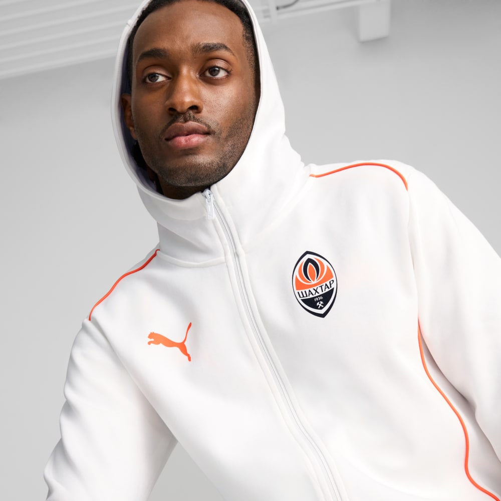Изображение Puma Куртка FC Shakhtar Donetsk Casuals Hooded Jacket #2: PUMA White-Rickie Orange