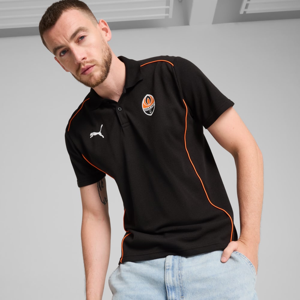 Изображение Puma Поло FC Shakhtar Donetsk Casuals Polo Men #1: PUMA Black-Rickie Orange