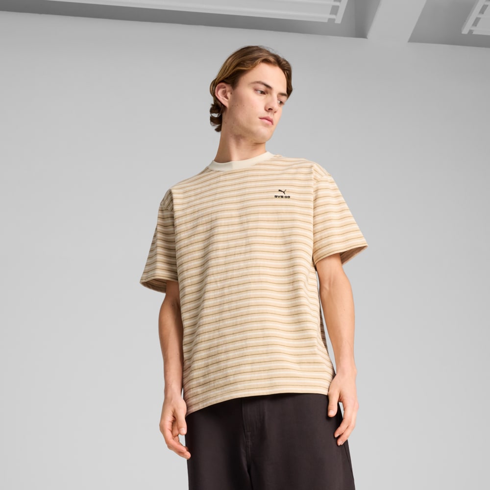 Изображение Puma Футболка Borussia Dortmund MMQ Striped Tee Men #1: Granola-Alpine Snow