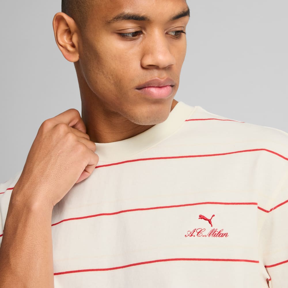 Изображение Puma Футболка AC Milan MMQ Striped Tee Men #2: Warm White-Club Red