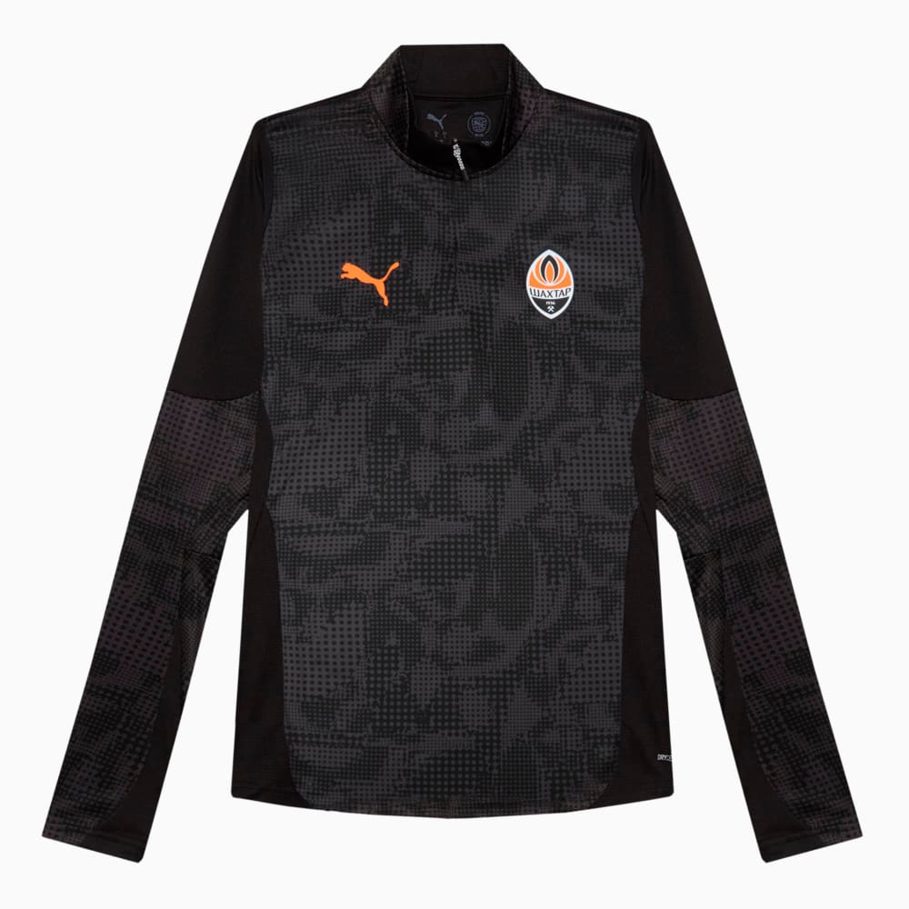 Изображение Puma Лонгслив FC Shakhtar Donetsk Training 1/4 Zip Top #1: PUMA Black-Rickie Orange
