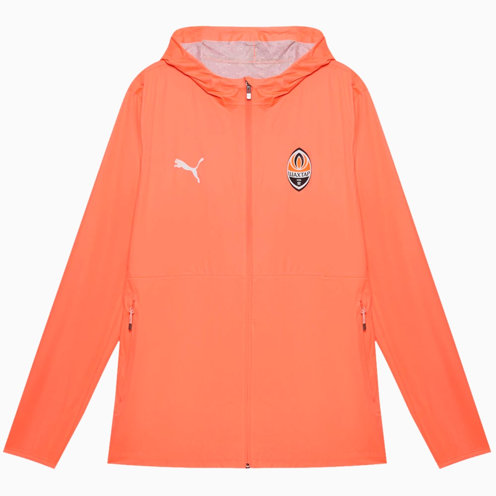Изображение Puma Куртка FC Shakhtar Donetsk Training Rain Jacket #1: Neon Sun-PUMA White