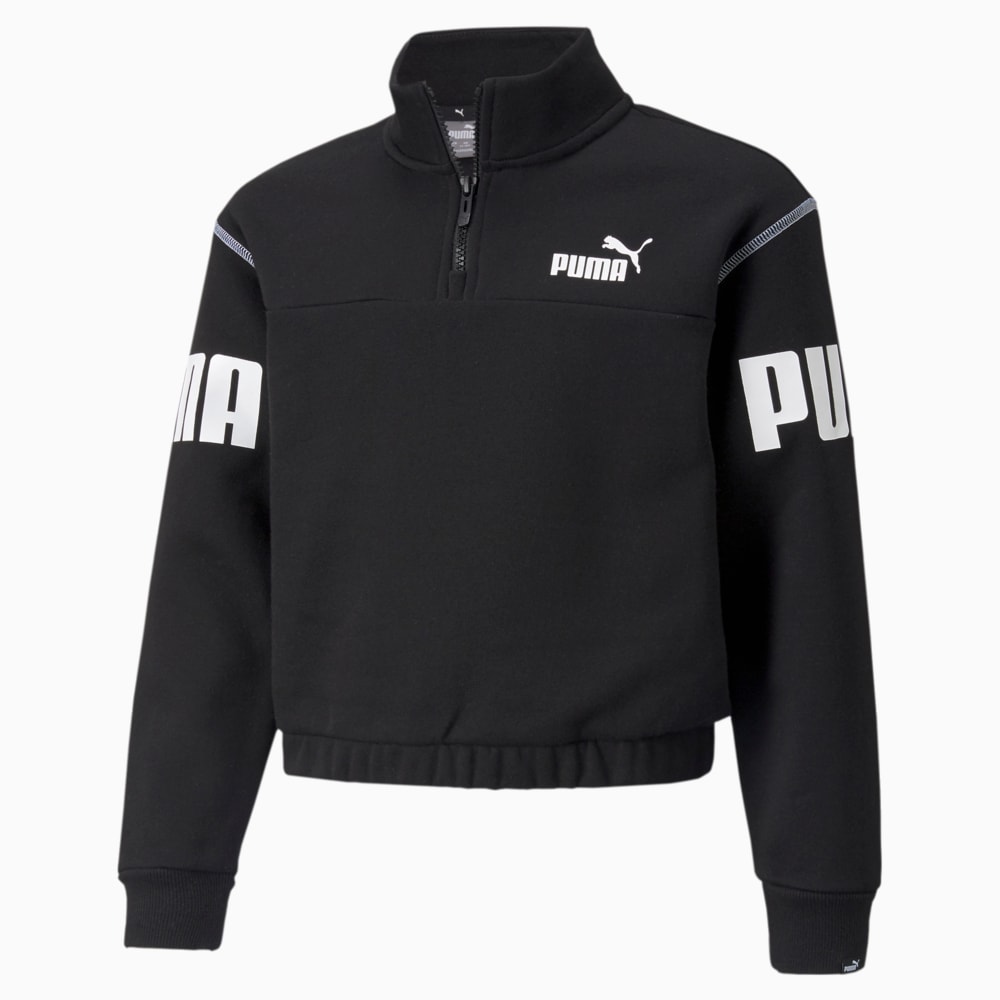 Зображення Puma Дитяча толстовка Power Quarter-Zip Youth Sweatshirt #1: Puma Black
