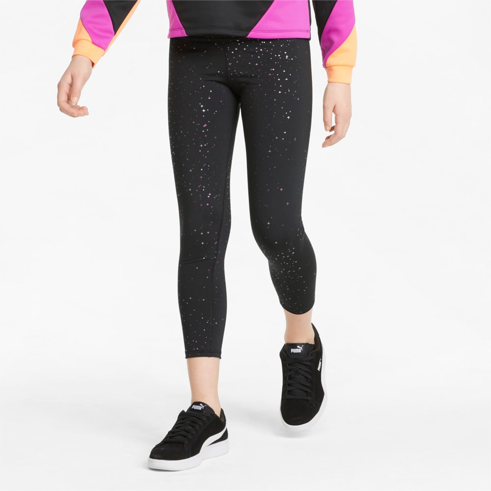 Изображение Puma Детские легинсы Runtrain Printed Girls' Leggings #1: Puma Black