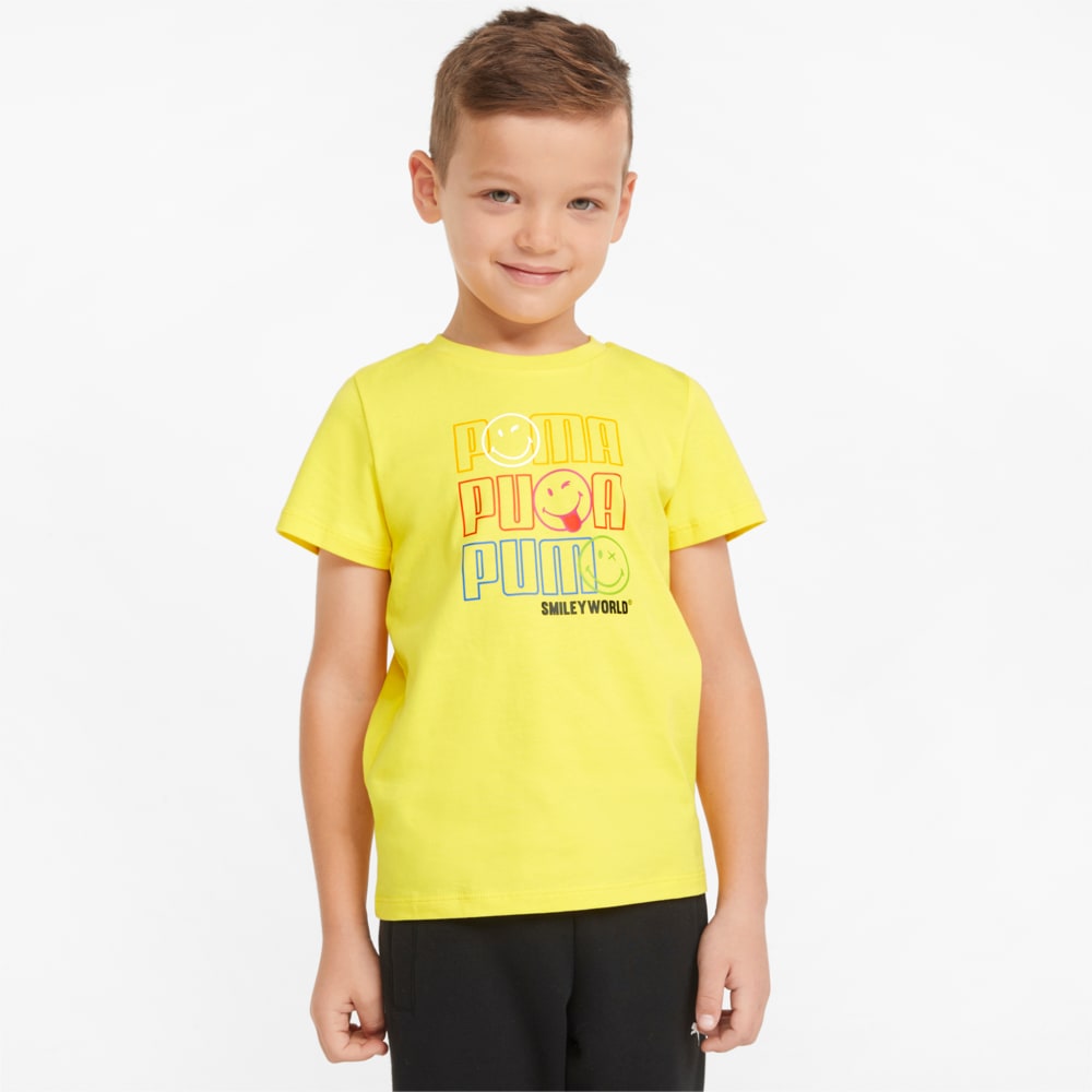 Изображение Puma Детская футболка PUMA x SMILEY WORLD Kids' Tee #1: vibrant yellow