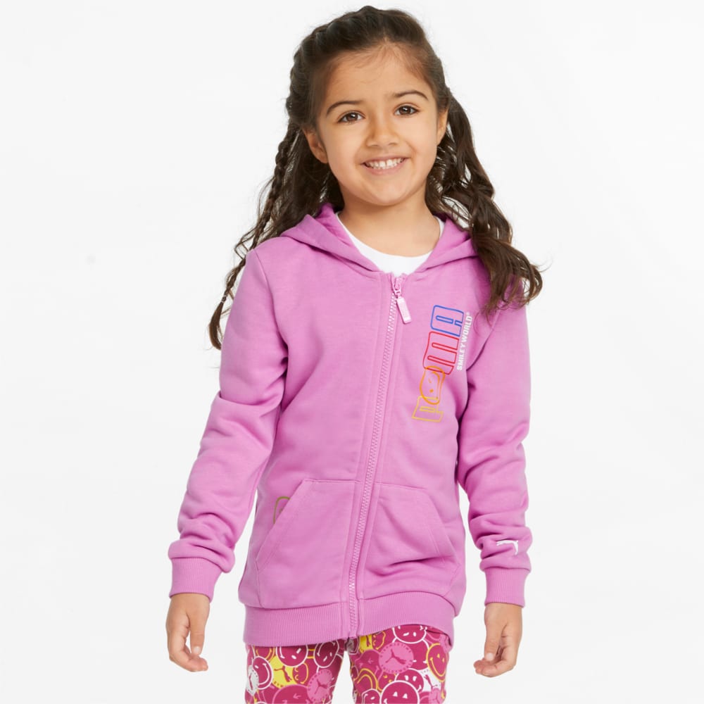 Изображение Puma Детская толстовка PUMA x SMILEY WORLD Full-Zip Kids' Hoodie #1: Opera Mauve