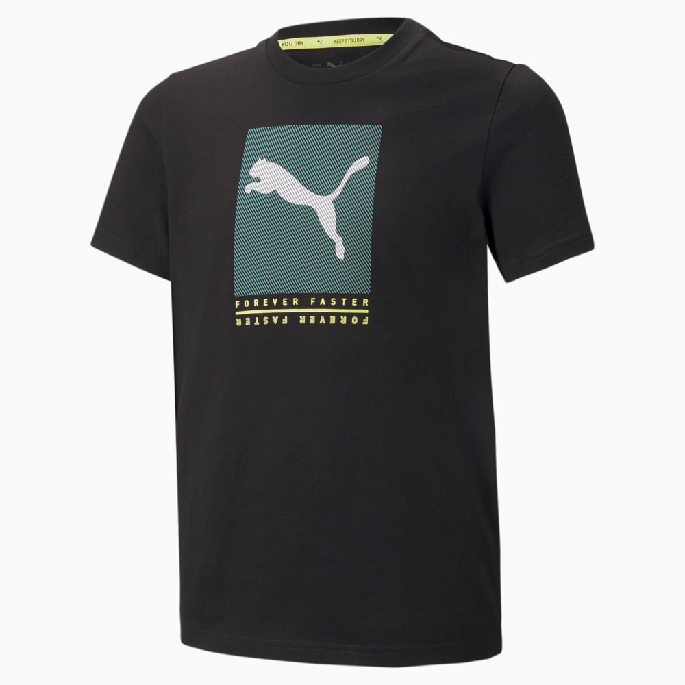 Зображення Puma Дитяча футболка Active Sports Graphic Youth Tee #1: Puma Black-Lemon