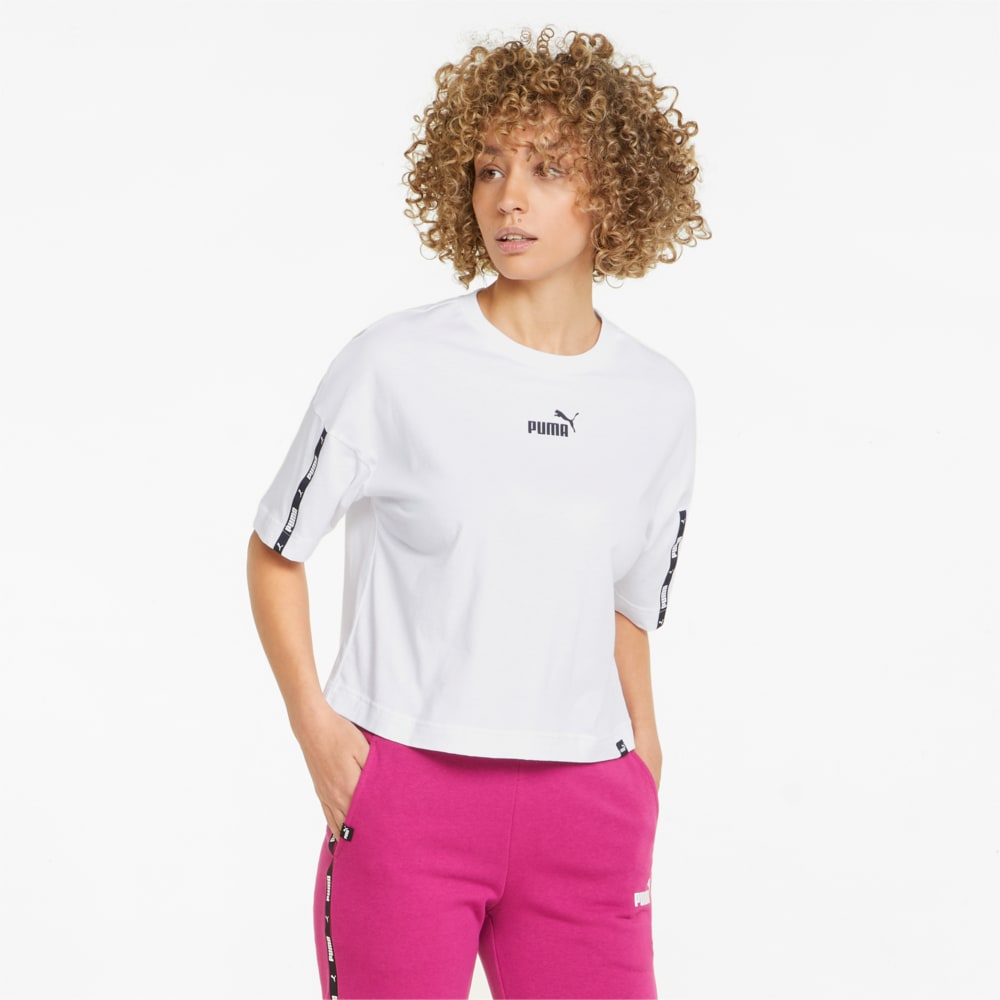 Зображення Puma Футболка Power Tape Cropped Women’s Tee #1: Puma White