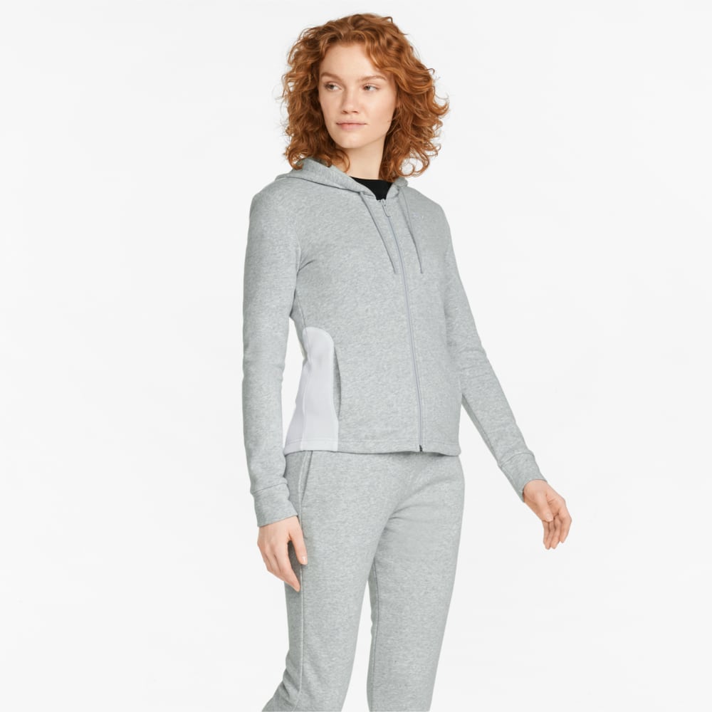 Classics Hooded Women s Sweatsuit light gray heather Puma 847129 04
