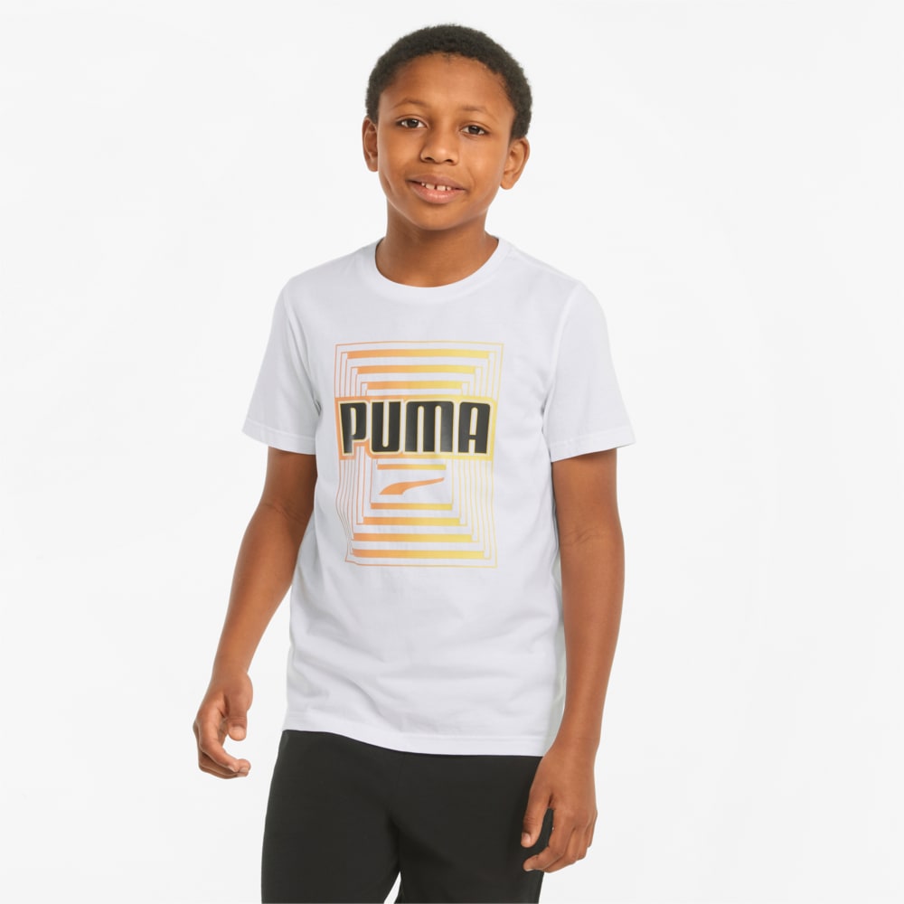 Изображение Puma Детская футболка Alpha Graphic Youth Tee #1: Puma White