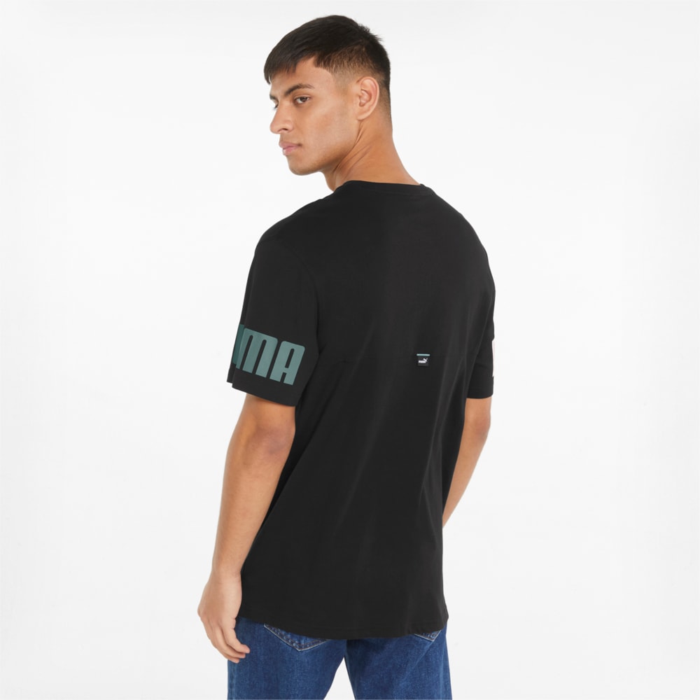 

PUMA - male - Футболка PUMA Power Colourblocked Men' Tee – Puma Black-Mineral Blue –, Черный
