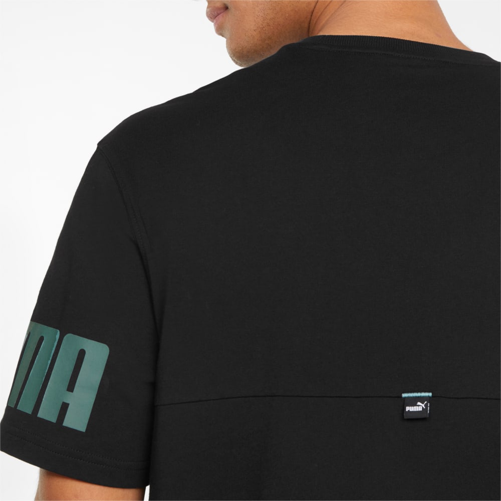 

PUMA - male - Футболка PUMA Power Colourblocked Men's Tee – Puma Black-Mineral Blue –, Черный