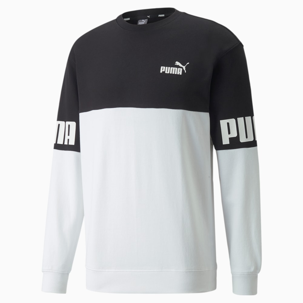 

PUMA - male - Толстовка Power Colourblocked Crew Neck Men's Sweatshirt – Puma Black –, Черный