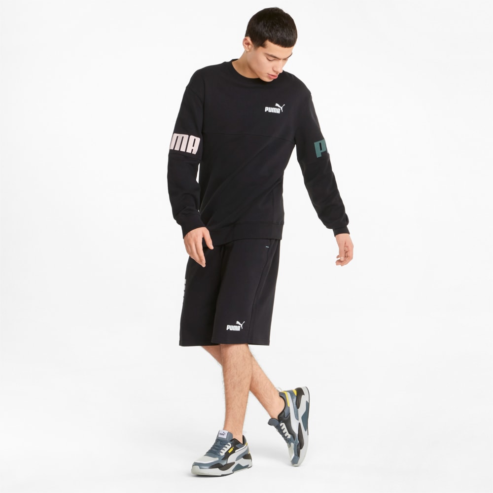 

PUMA - male - Толстовка Power Colourblocked Crew Neck Men's Sweatshirt – Puma Black-mineral blue –, Черный