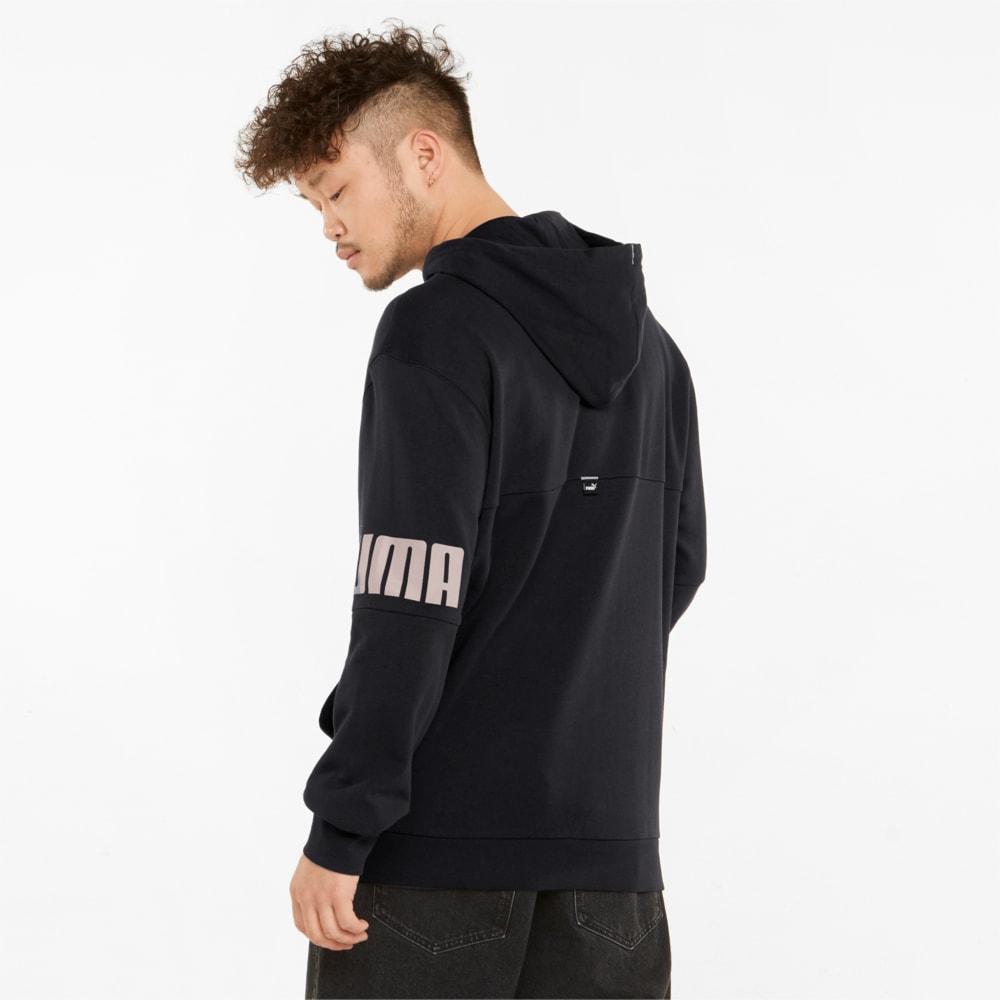 

PUMA - male - Толстовка Power Colourblocked Men's Hoodie – Puma Black-Mineral Blue –, Черный