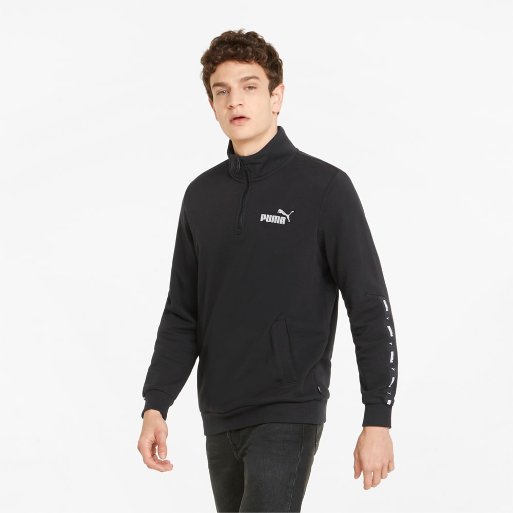 Изображение Puma Толстовка Essentials+ French Terry Tape Half-Zip Men's Jacket #1