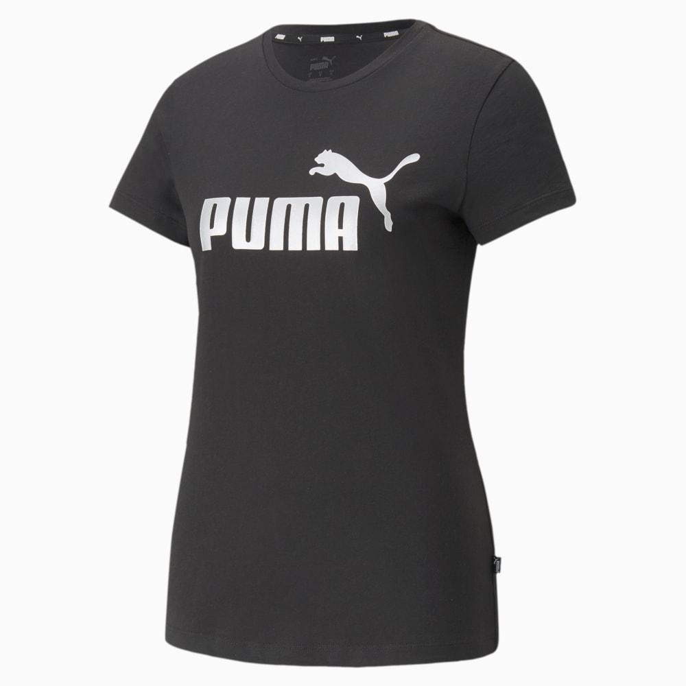 Essentials+ Metallic Logo Women's Tee | Black | Puma | Sku: 849723_51