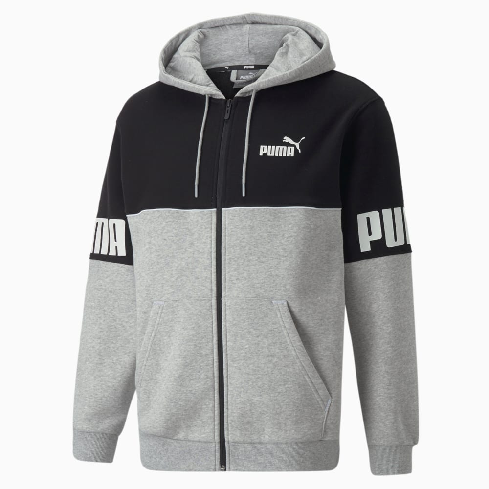 Зображення Puma Толстовка Power Full-Zip Hoodie Men #1: light gray heather