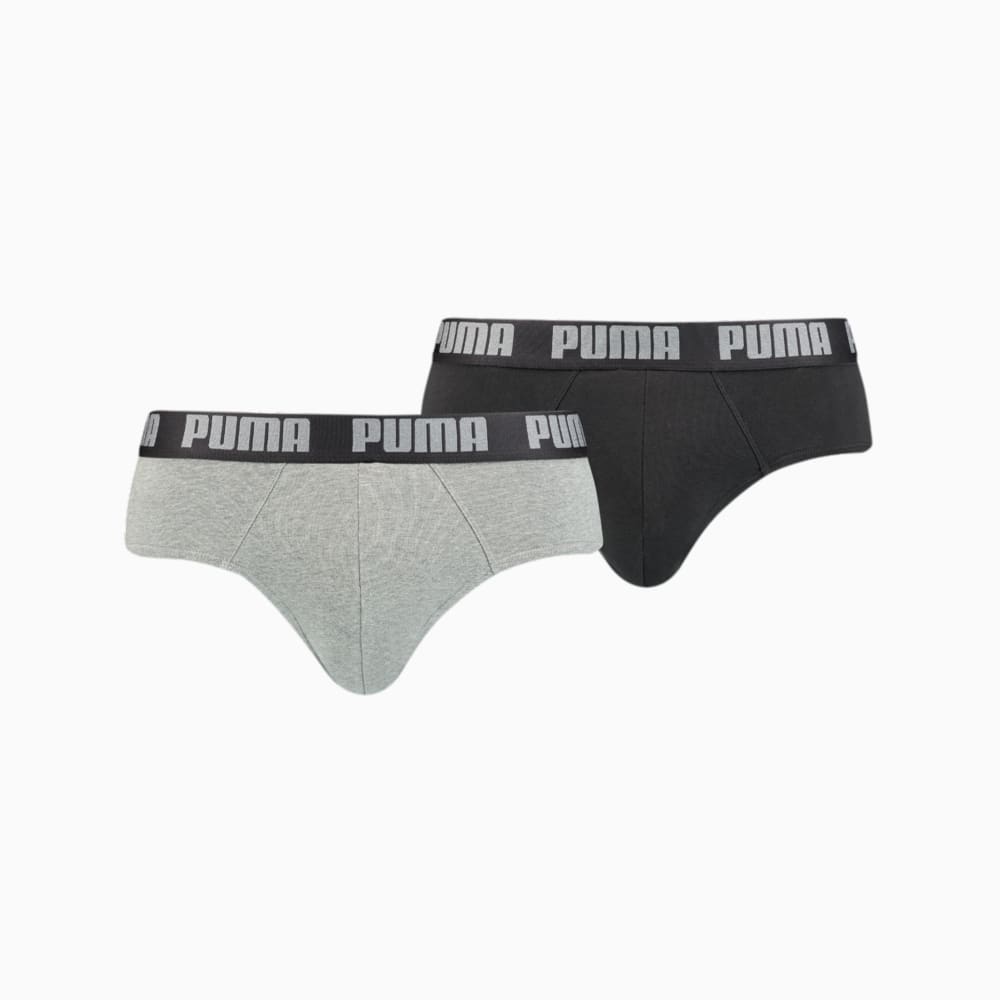 Зображення Puma Чоловіча спідня білизна Puma Basic Brief 2P #1: dark grey melange / black