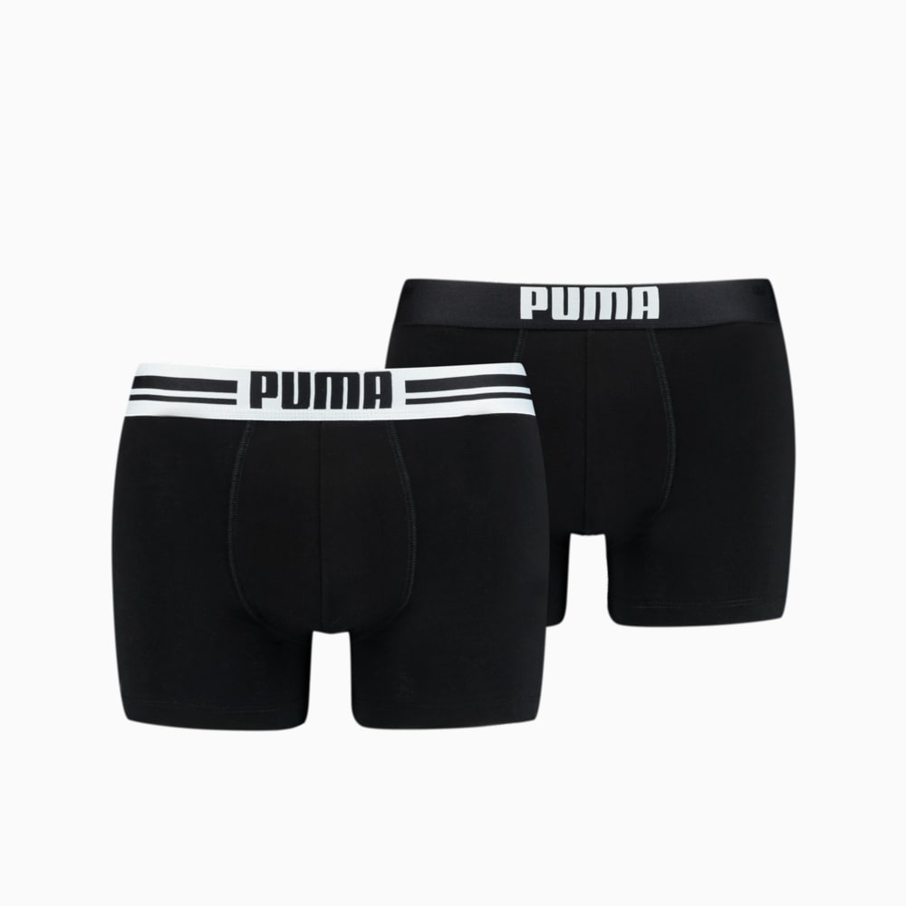 Изображение Puma Мужское нижнее белье Placed Logo Boxer Shorts 2 Pack #1: black