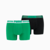 Изображение Puma Мужское нижнее белье Placed Logo Boxer Shorts 2 Pack #1: Green