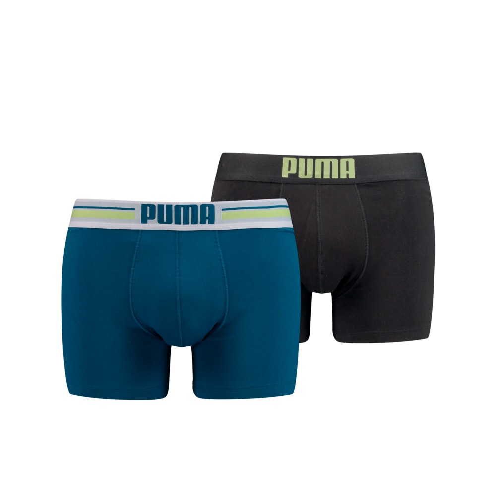 Зображення Puma Чоловіча спідня білизна Placed Logo Boxer Shorts 2 Pack #1: petrol blue