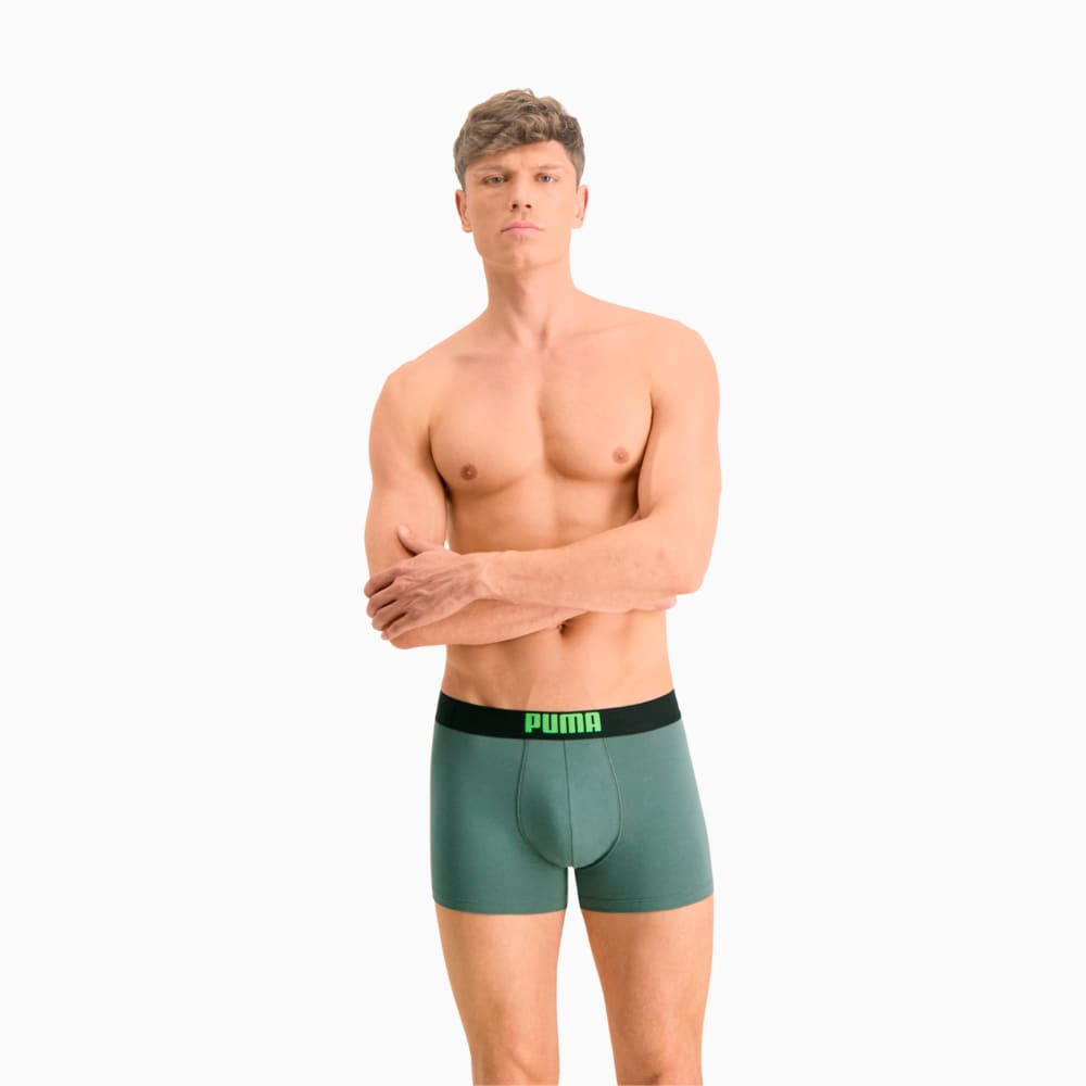 

PUMA - male - Мужское нижнее белье Placed Logo Boxer Shorts 2 Pack – green combo –