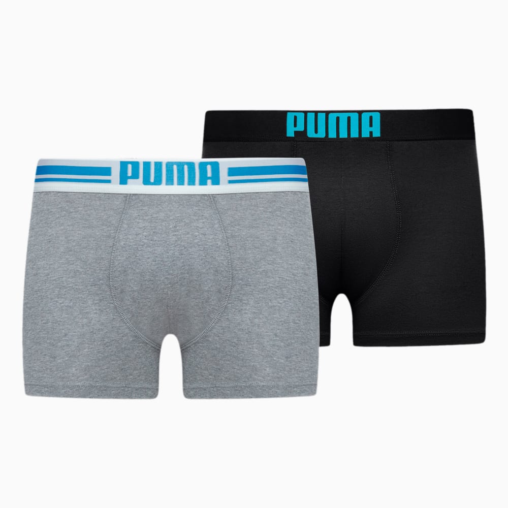 Зображення Puma Чоловіча спідня білизна Placed Logo Boxer Shorts 2 Pack #1: grey / blue