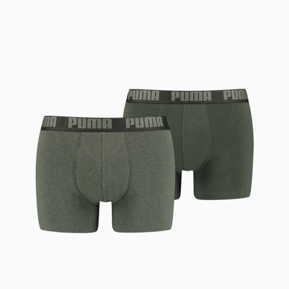 Изображение Puma Мужское нижнее белье PUMA Basic Boxer 2P #1: green melange