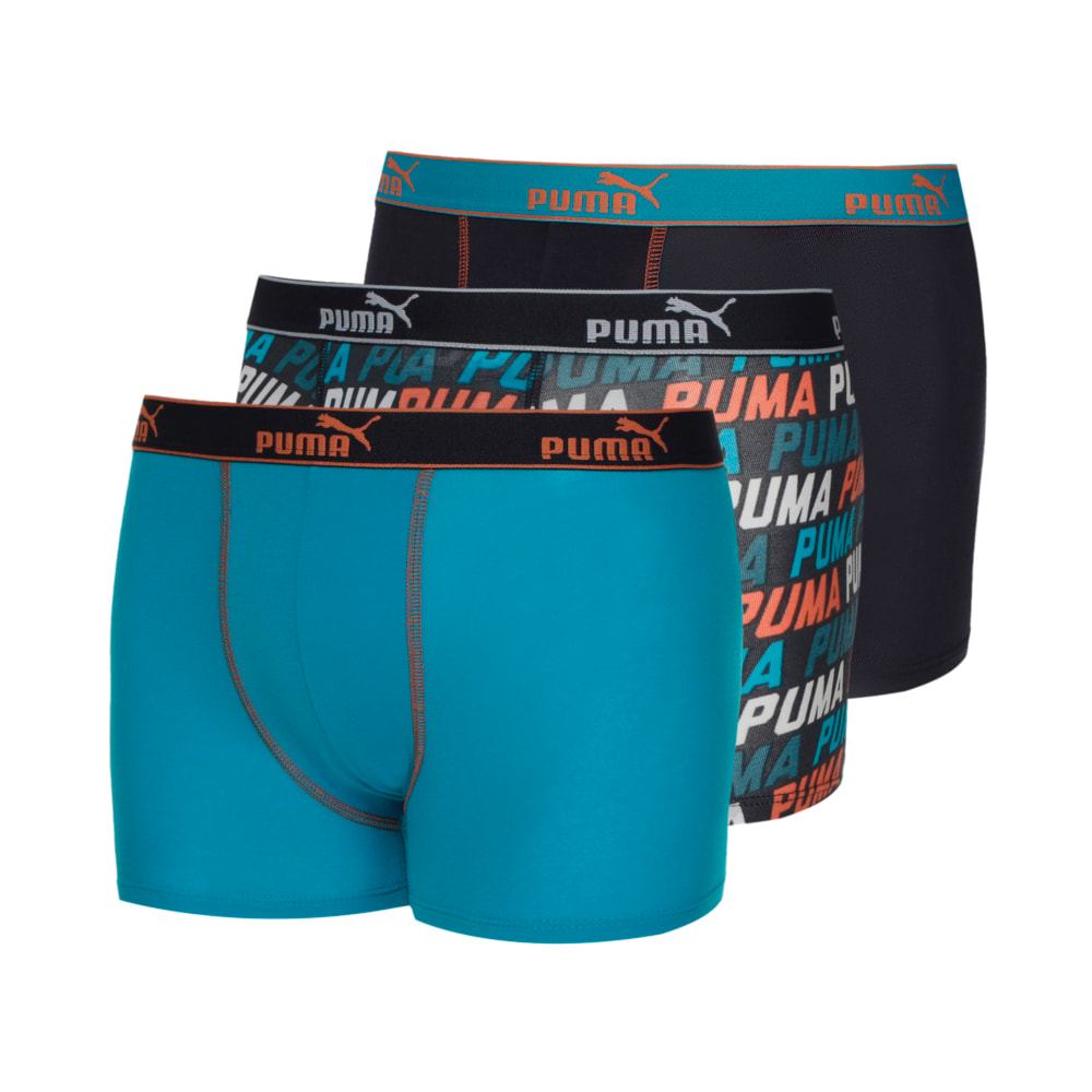 Изображение Puma Детское нижнее белье PUMA BASIC BOXER AOP 3P #1: blue / orange