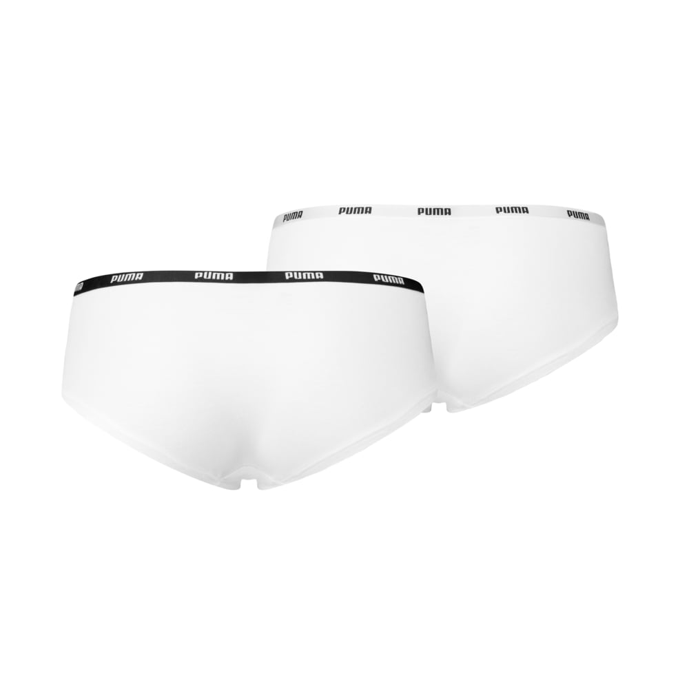 Изображение Puma Женское нижнее белье PUMA Women's Microfiber Hipster Underwear (2 Pack) #2: White