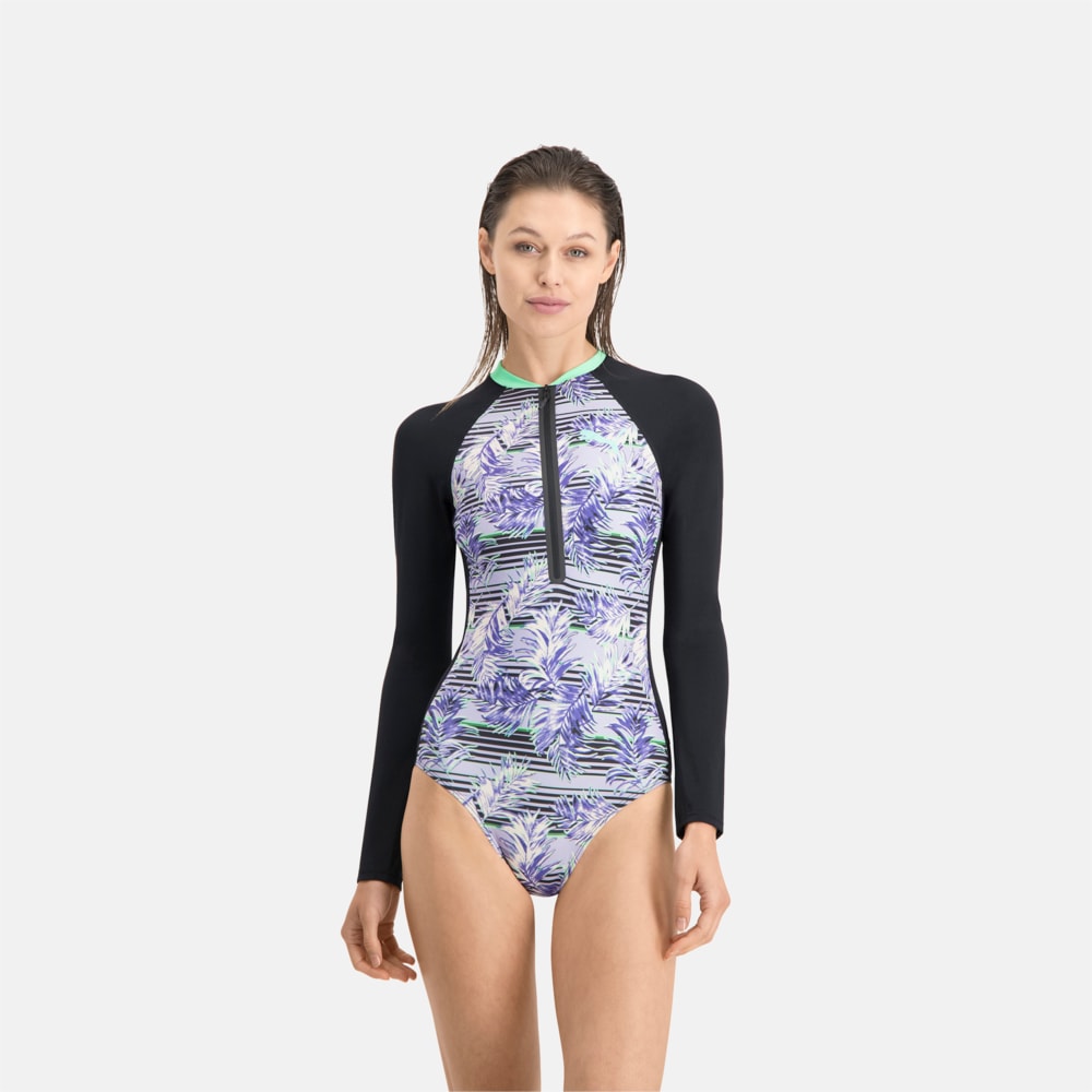 Изображение Puma Купальник PUMA Swim Women Long Sleeve Surf Suit #1: black/purple