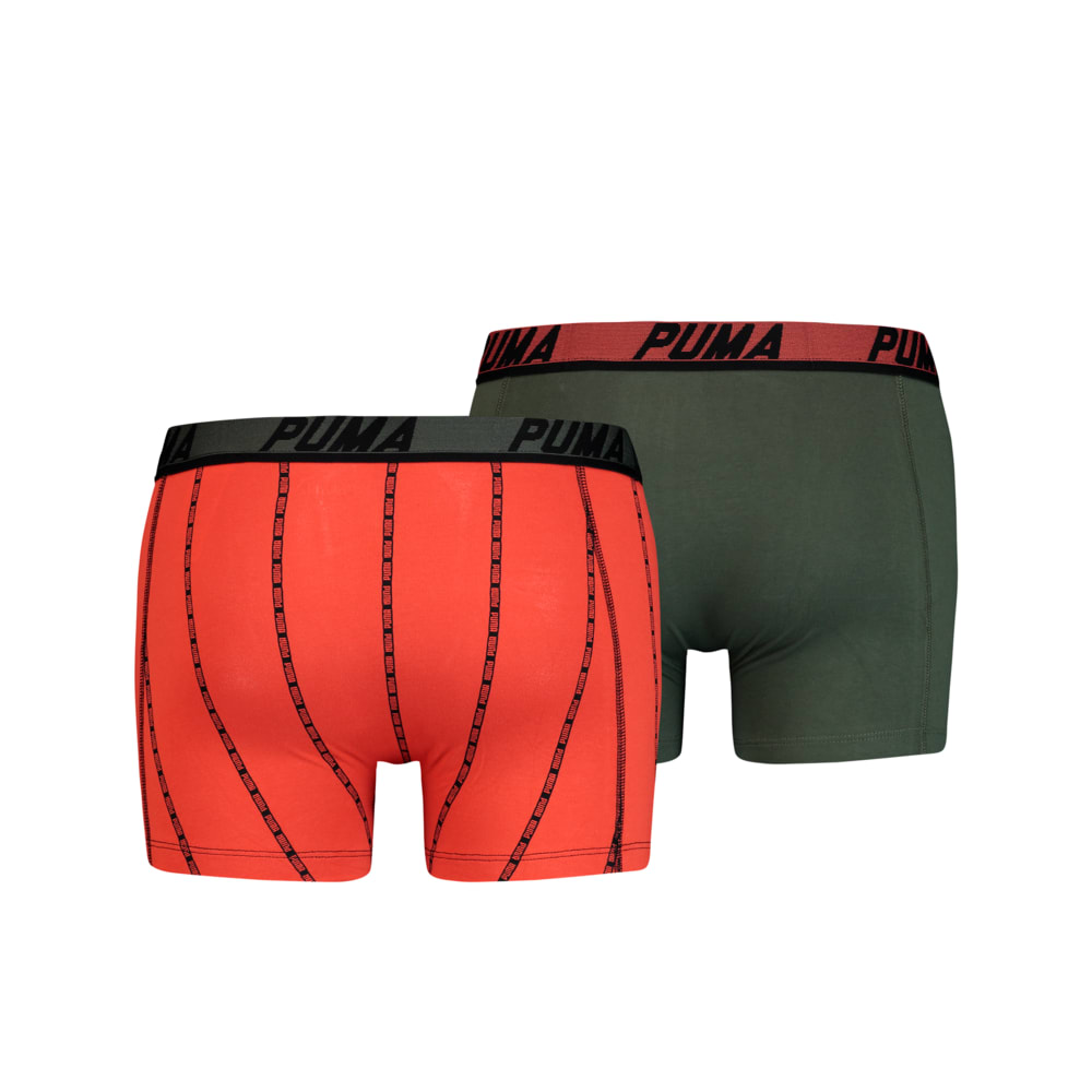 Изображение Puma Мужское нижнее белье PUMA LOGO STRIPE BOXER 2P #2: army green