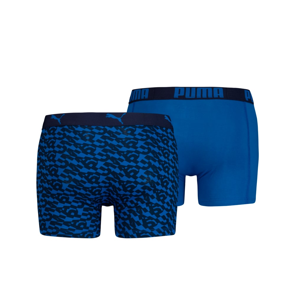 Изображение Puma Мужское нижнее белье PUMA LOGO AOP BOXER 2P #2: Blue